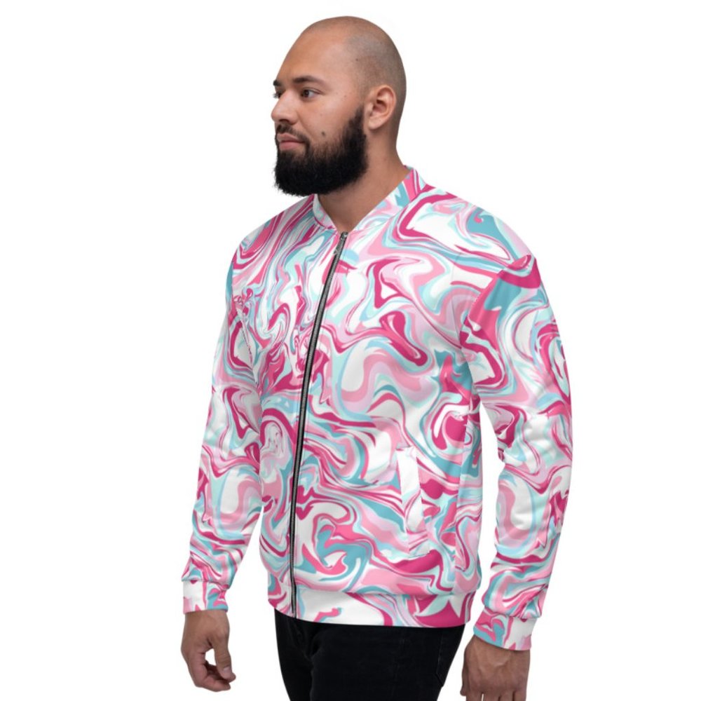 ABSTRACT MARBLE PINK Unisex Bomber Jackets.